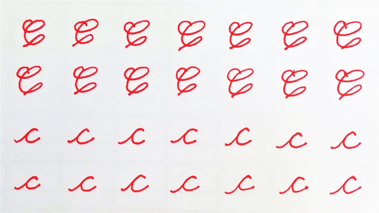 Letter C - Learn to Write Cursive Calligraphy Letter C