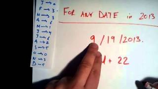 Finding the Day of the Week for any Date in 2013