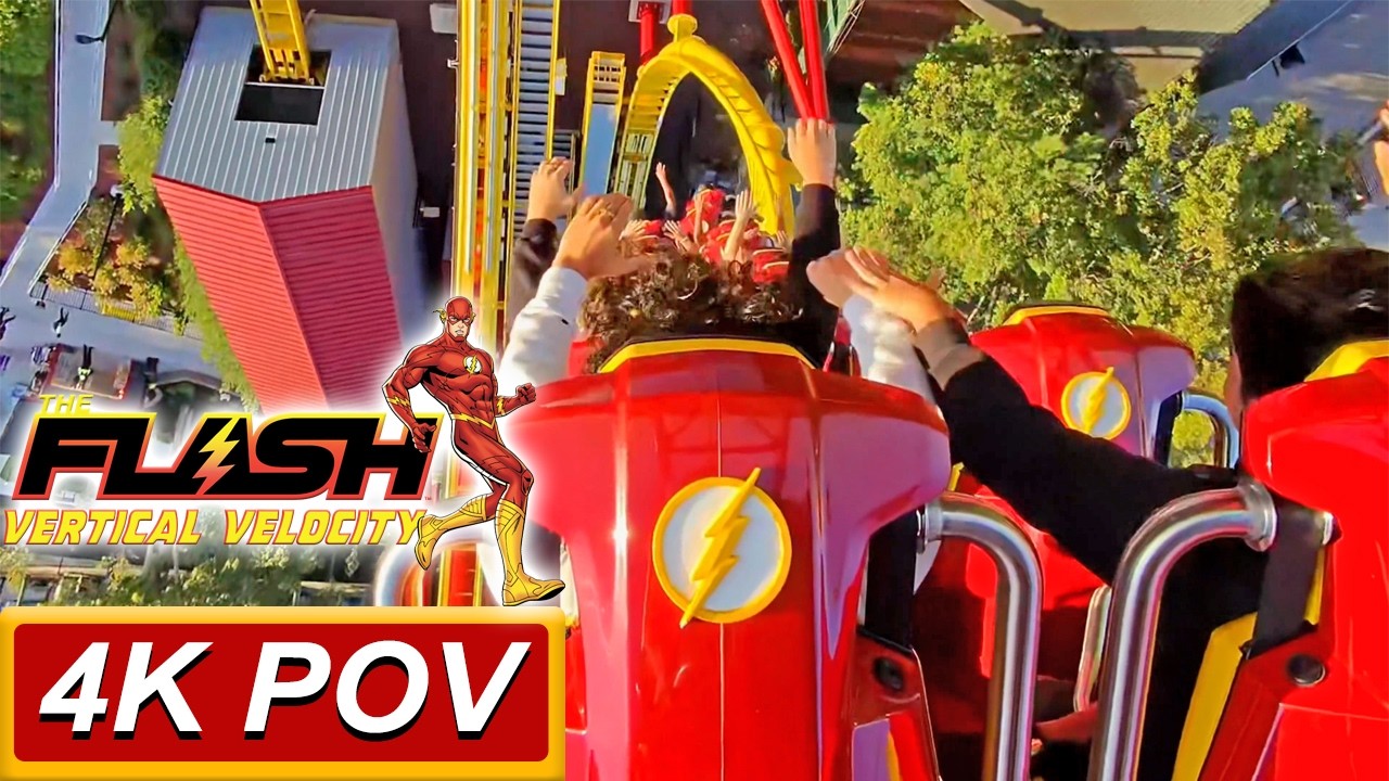 THE FLASH: Vertical Velocity (4K Back Seat POV)- Six Flags Great