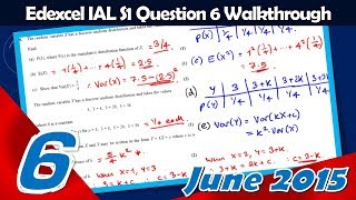 S1 Edexcel IAL June 2015 | Question 6 Walkthrough | Discrete Uniform Distribution