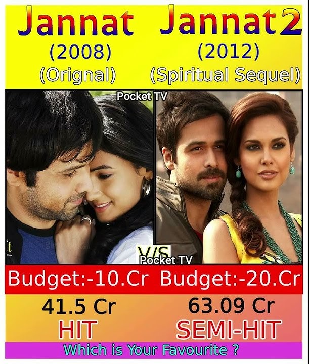 Jannat Vs Jannat 2 movie Comparison #shorts #pockettvhindi #imranhashmi