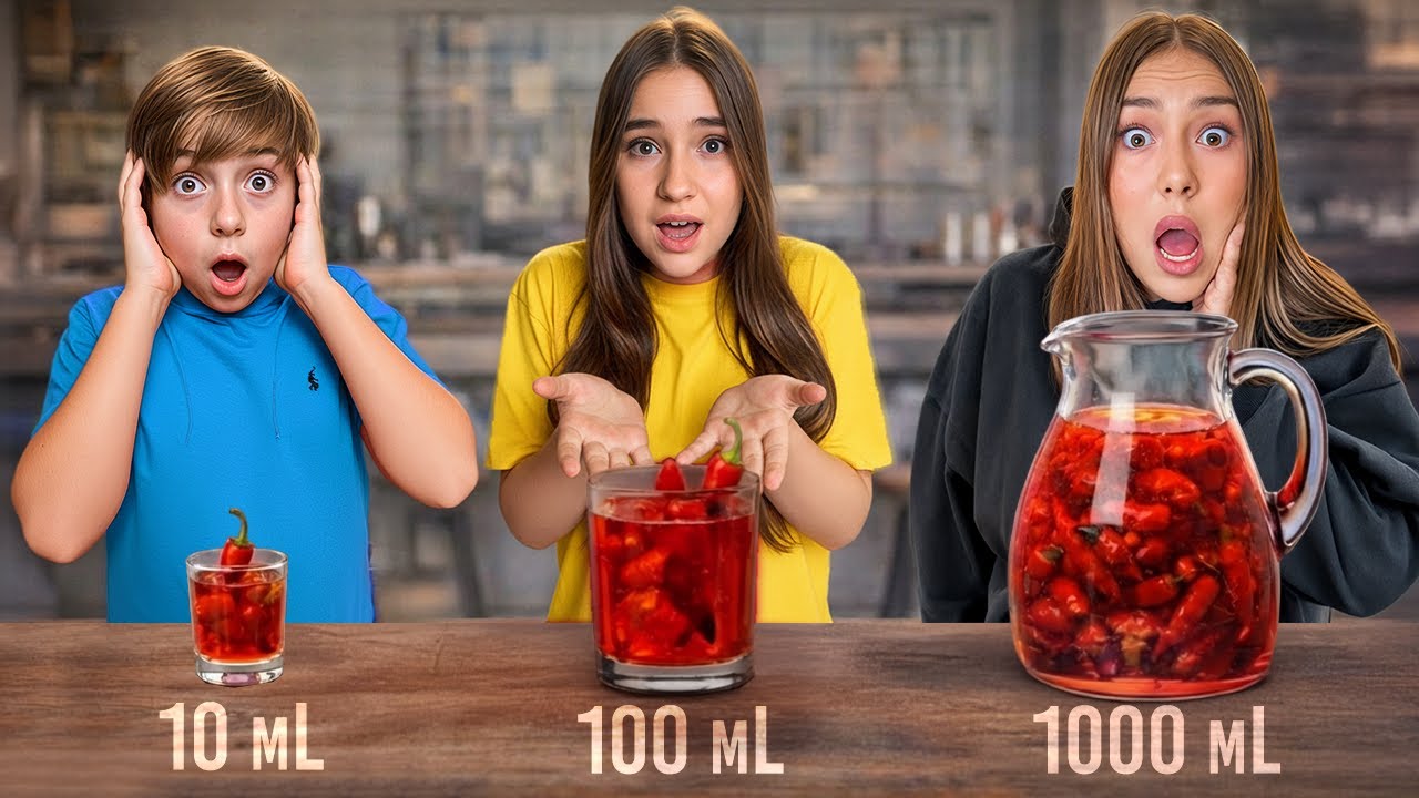 10 ml VS 100 ml VS 1000 ml de BOISSONS - Qui va exploser ?
