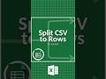 Excel tricks|| split CSV to rows #youtubeshorts #excel #shortsfeed