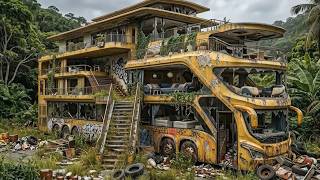 ASMR Restoration | Turning a 99 Year Old Abandoned Bus into a Luxury Jungle Mansion | Part 1  screenshot 4