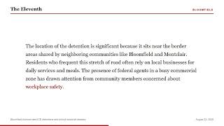 Bloomfield Avenue sees ICE detentions and school schedule debates