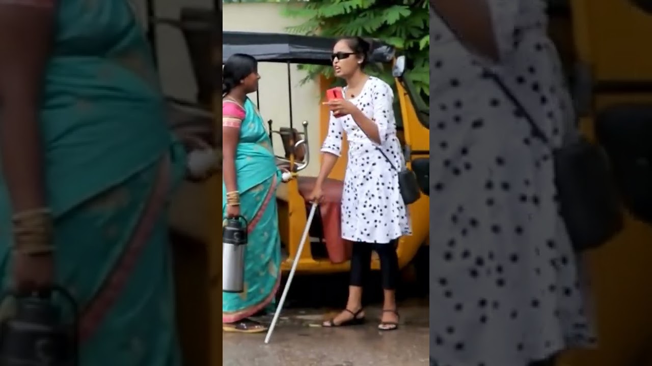 Blind Girl Asking Help #crazyshalini #telugupranks #socialexperiment #socialmessage #blindgirl