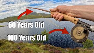 Fishing with Antique Reel & Vintage Rod for Trout