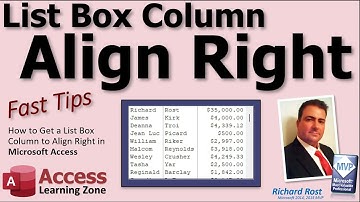 How to Get a List Box Column to Align Right in Microsoft Access (Text Alignment)