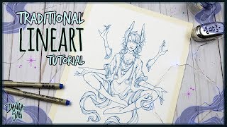 Traditional Lineart Tutorial •  Amunet • Micron Pen Inking