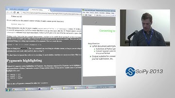 Reproducible Documents with PythonTeX; SciPy 2013 Presentation