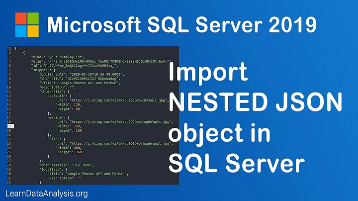 How to import nested JSON object (JSON data file) in Microsoft SQL Server