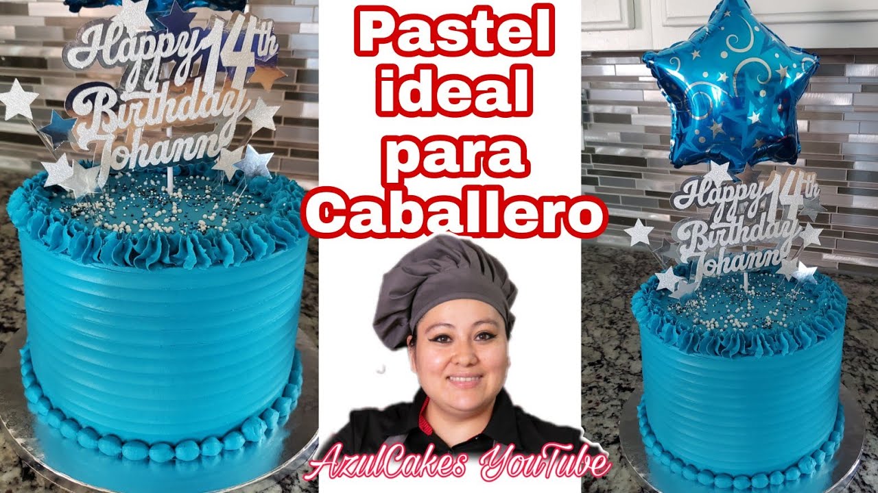 Pastel Para Caballero En Color Azul ,DECORACIÓN SENCILLA / AzulCakes en  VIVO - YouTube