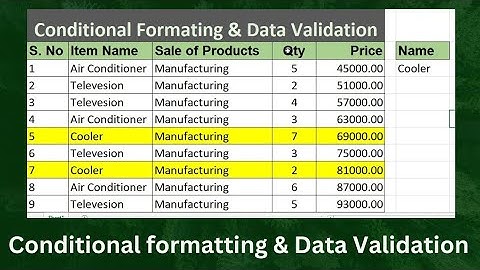 Learn Conditional formatting with data validation