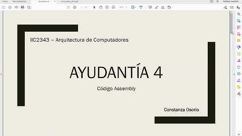 IIC2343 - Ayudantía 04 - Assembly y Saltos + Subrutinas