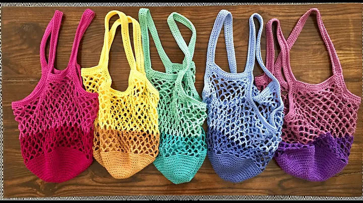Maui Market Bag tutorial- easy crochet mesh bag with Lion Brand 24/7 cotton yarn
