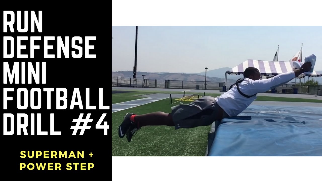 SUPERMAN + POWER STEP - Run Defense American Football Drill #4 - Defensive Line Drills