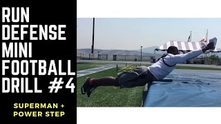 SUPERMAN + POWER STEP - Run Defense American Football Drill #4 - Defensive Line Drills