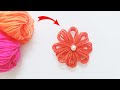 Amazing flower craft ideas with wool yarn - Easy flower embroidery tricks - sewing hack