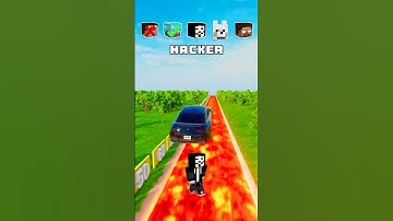 NOOB vs PRO vs HACKER vs HEROBRINE Car Jump Challenge! #18 😱 🚗 #shorts #beamngdrive