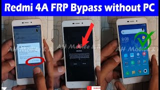 Redmi 4A FRP Bypass Without PC | Redmi 4A FRP Bypass Tool