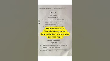 COMCC-7 Financial Management Syllabus | M.Com from LNMU | Mithila Commerce Academy