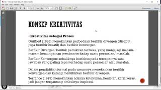 Dasar Kreativitas Kd 31 Konsep Kreativitas Bag 2