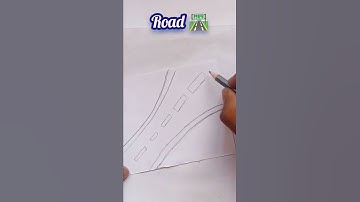 How to draw a simple Road on Paper #shorts