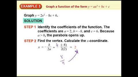Algebra II, 4.1: Graphing Quadratic Functions in Standard Form