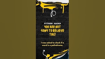 One Liner Palindrome trick in python | python hacks that you should have to know #pythontutorial