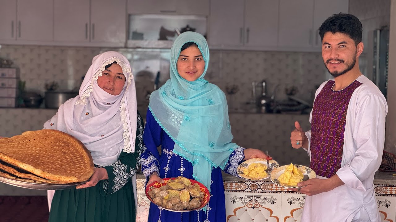 بهترین صبحانه وطنی امروز همرای امیرجان لالی و عروس نو 😍❤️‌