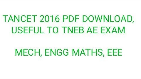 2016 TANCET QP ∥ USEFUL TO TNEB AE ∥ MATHS ∥ MECH ∥ EEE ∥ PDF DOWNLOAD