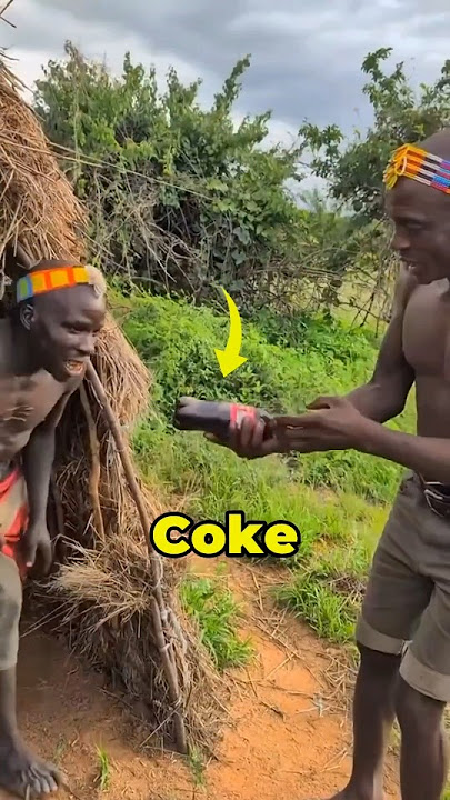African Tribe given a coke Bottle for the first time 🤯