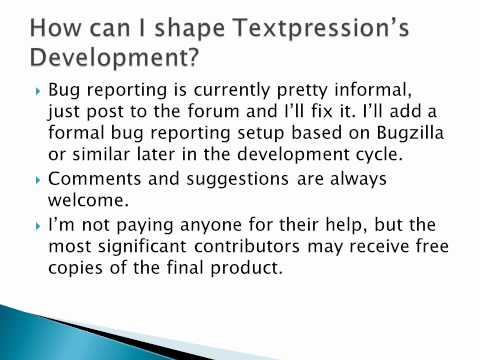 How can I help shape Textpression's Development?
