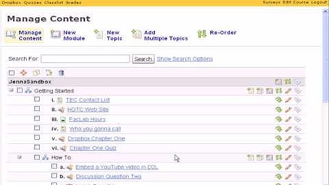Deleting Modules or Topics in D2L