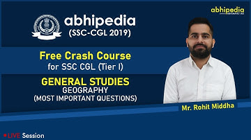 SSC CGL(tier-1) 2019-20 I General Studies I Geography  I Lecture - 6 I By Rohit Middha
