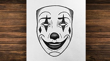 Easy pencil sketch drawing | How to Draw Joker face Step by Step | Joker Face Mask Drawing
