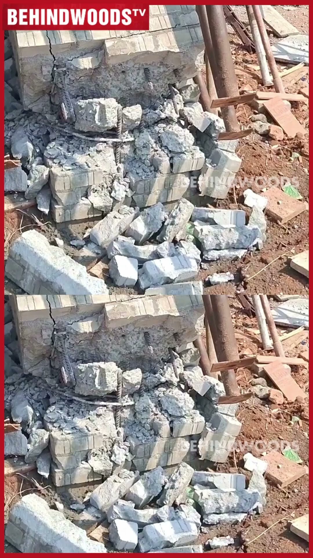 'முருகா..என்ன கொடுமை இது..?' கட்டும்போதே இடிந்து விழுந்த முருகன் கோவில் நுழைவு வாயில் ?