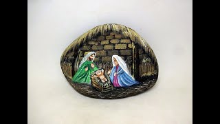 COMO PINTAR PIEDRAS CON PESEBRE DE BELEN PASO A PASO   Pedreta de Riu