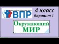 ВПР по окружающему миру 4 класс. 2021 год Вариант 1