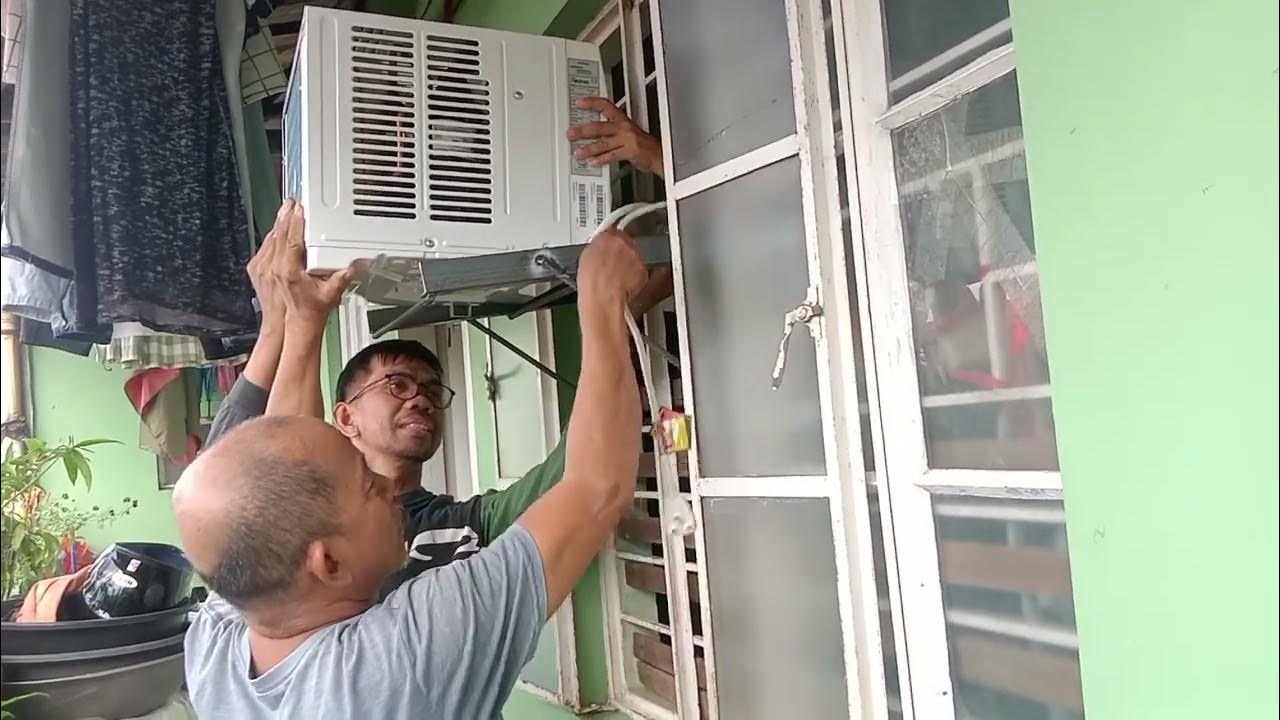 how to install window type aircon without cutting the grills.DIY