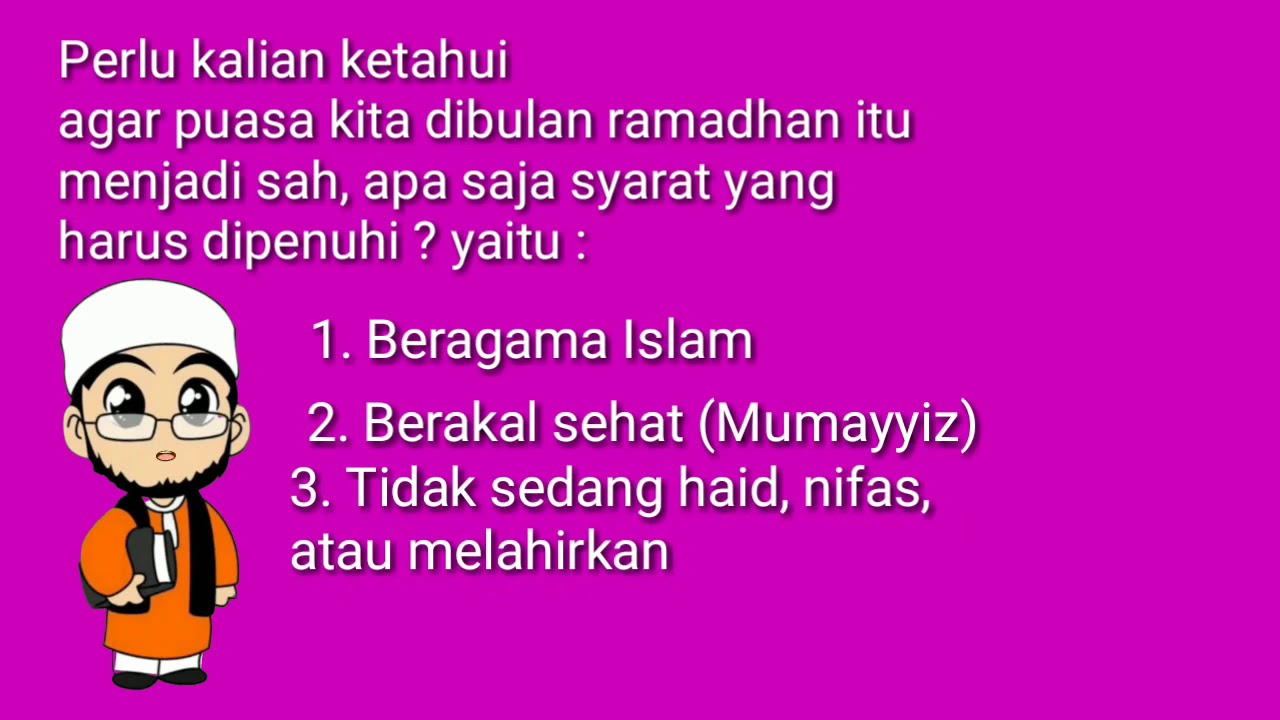 Sah puasa ramadhan syarat