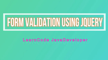 JQuery form validation by LearnCode JavaDeveloper