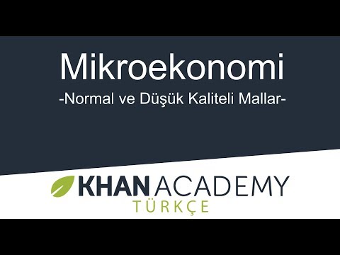 Normal ve Düşük Kaliteli Mallar (Mikroekonomi / Arz, Talep ve Piyasa Dengesi)