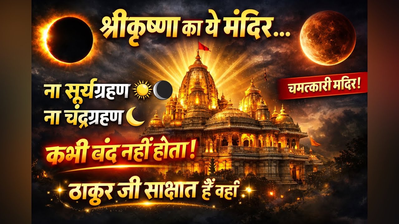 श्रीकृष्ण का कभी ना बंद होने वाला मंदिर 