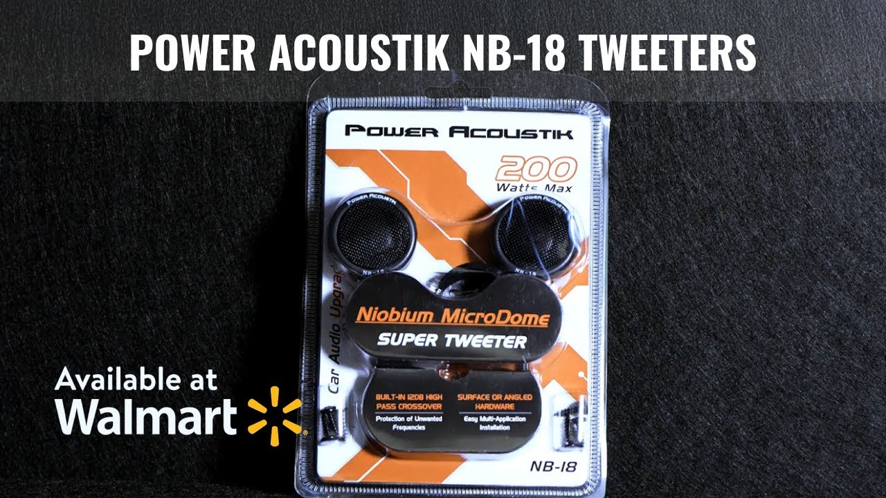 NB-18 Niobium Tweeters | Power Acoustik 200W Micro Dome – Clear