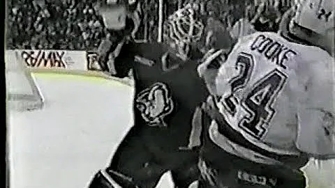 Martin Biron attacks Matt Cooke & Canucks vs Sabre...