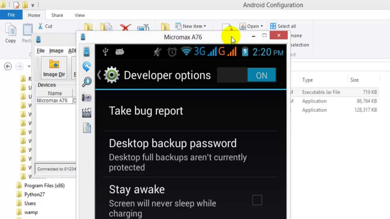 How to configure Android Mobile to PC with SDK, JDK and Droid Screen ...