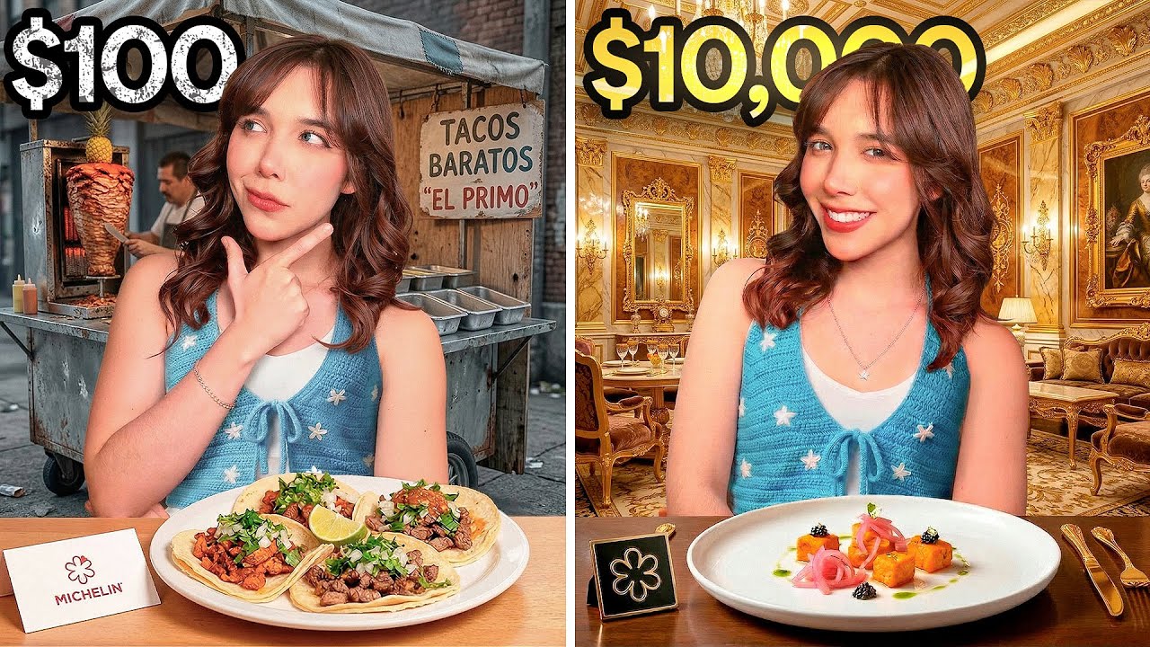 COMIDA DE $100 VS $10,000 | ¿CUÁL ES MEJOR?
