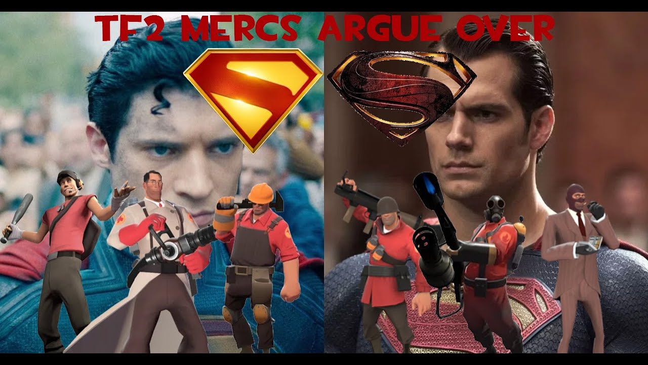 Наёмники TF2 спорят о своём любимом Супермене (DCEU против DCU) [TF2/AI]