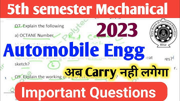 Automobile Engg. Guessing Questions II 5th Sem Mech. Engg. II Imp. Questions II SBTE BIHAR